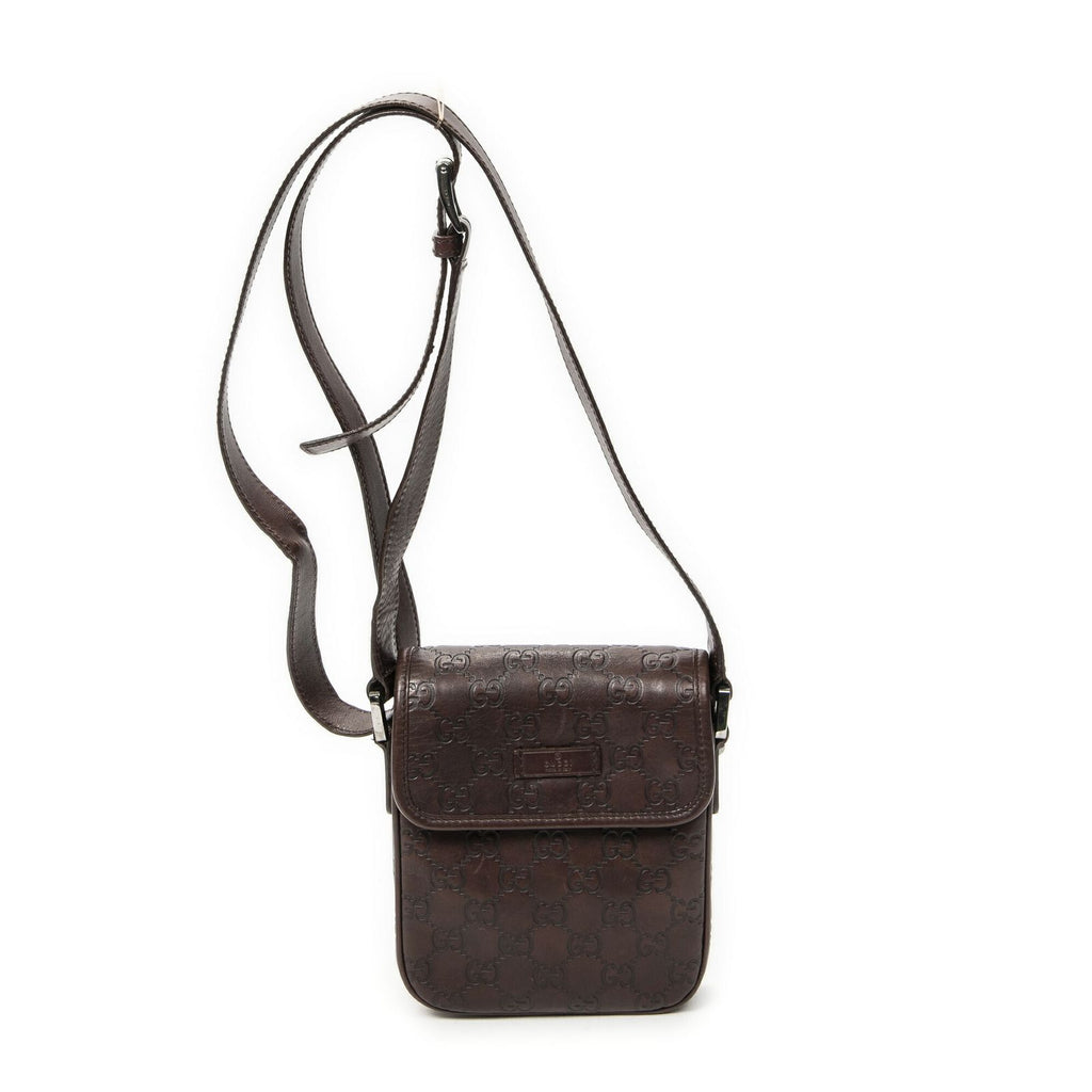 Gucci Mini Faux Crossbody Dark Brown Guccissima