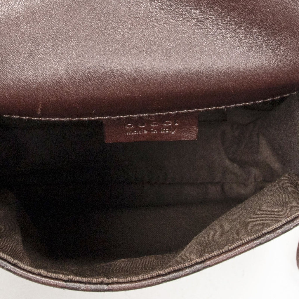Gucci Mini Faux Crossbody Dark Brown Guccissima — view 9
