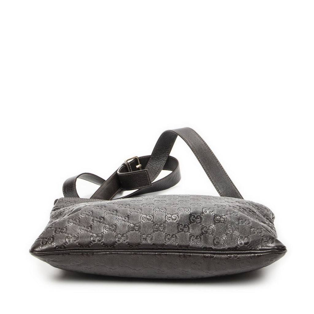 Gucci Large Square Zip Messenger Dark Brown Guccissima — view 6