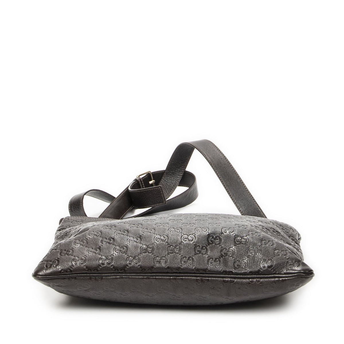 Gucci Large Square Zip Messenger Dark Brown Guccissima — view 6