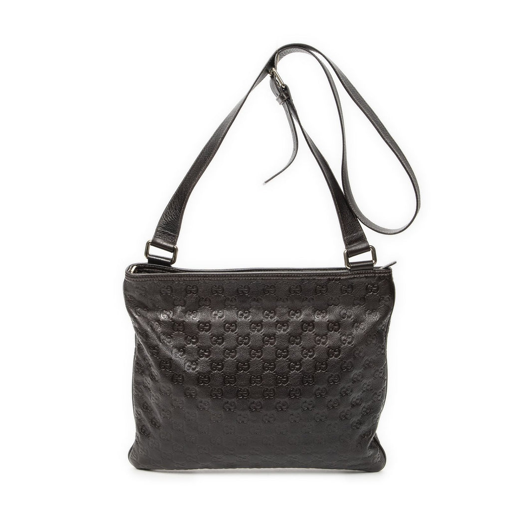 Gucci Large Square Zip Messenger Dark Brown Guccissima — view 5