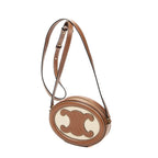 Celine Triomphe Oval Crossbody Brown Calfskin Leather — view 2