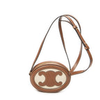 Celine Triomphe Oval Crossbody Brown Calfskin Leather — view 5