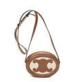 Celine Triomphe Oval Crossbody Brown Calfskin Leather