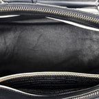 Prada Large Double Zip Galleria Tote Navy White Saffiano Leather — view 9