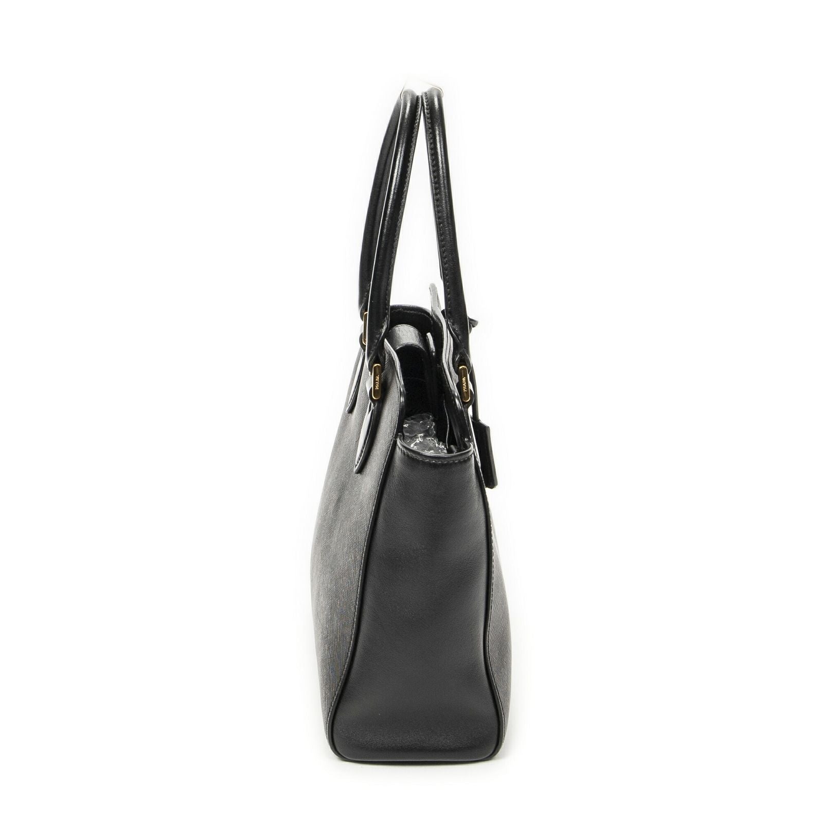 Prada Convertible Tote Black Saffiano Leather — view 4