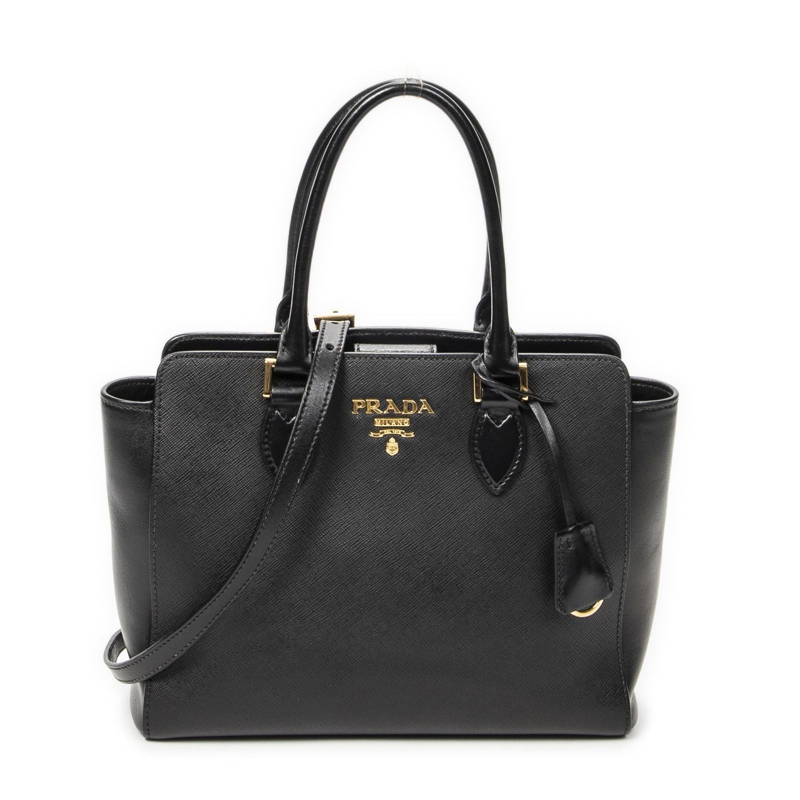 Prada Convertible Tote Black Saffiano Leather