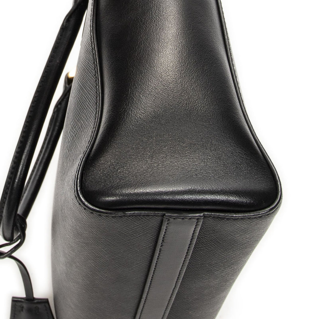 Prada Convertible Tote Black Saffiano Leather — view 8