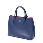 Prada Cuir Double Handle Tote Navy Saffiano Leather — view 2