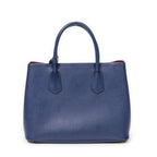 Prada Cuir Double Handle Tote Navy Saffiano Leather — view 5