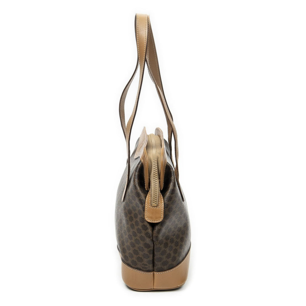 Celine Zip Tote Beige Brown Macadam Canvas — view 3