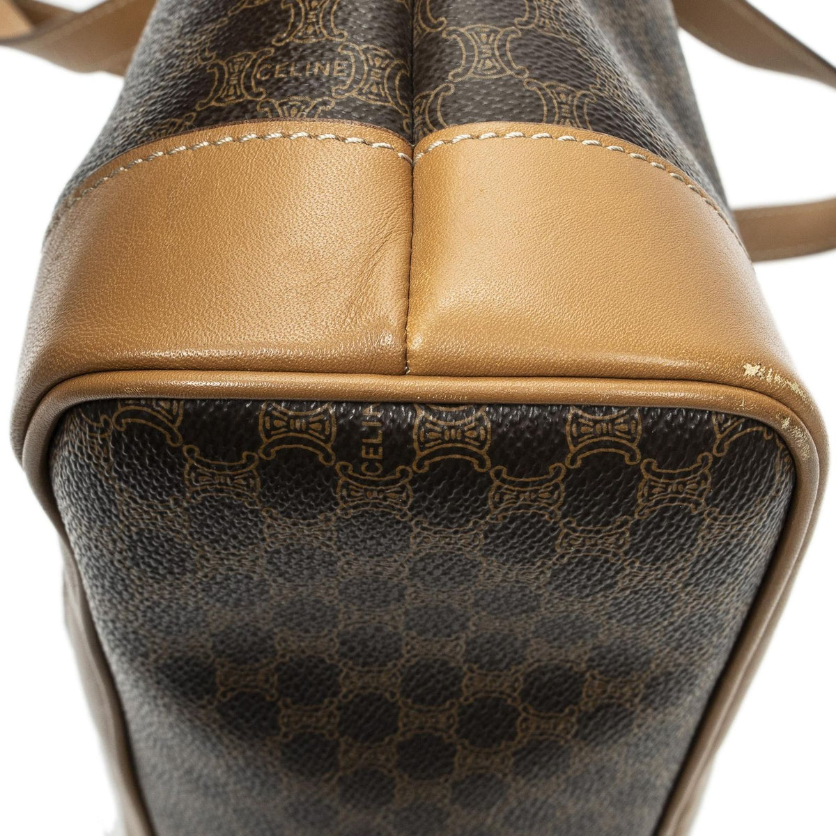 Celine Zip Tote Beige Brown Macadam Canvas — view 8