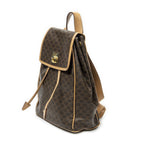 Celine Drawstring Flap Backpack Beige Brown Macadam Canvas — view 2