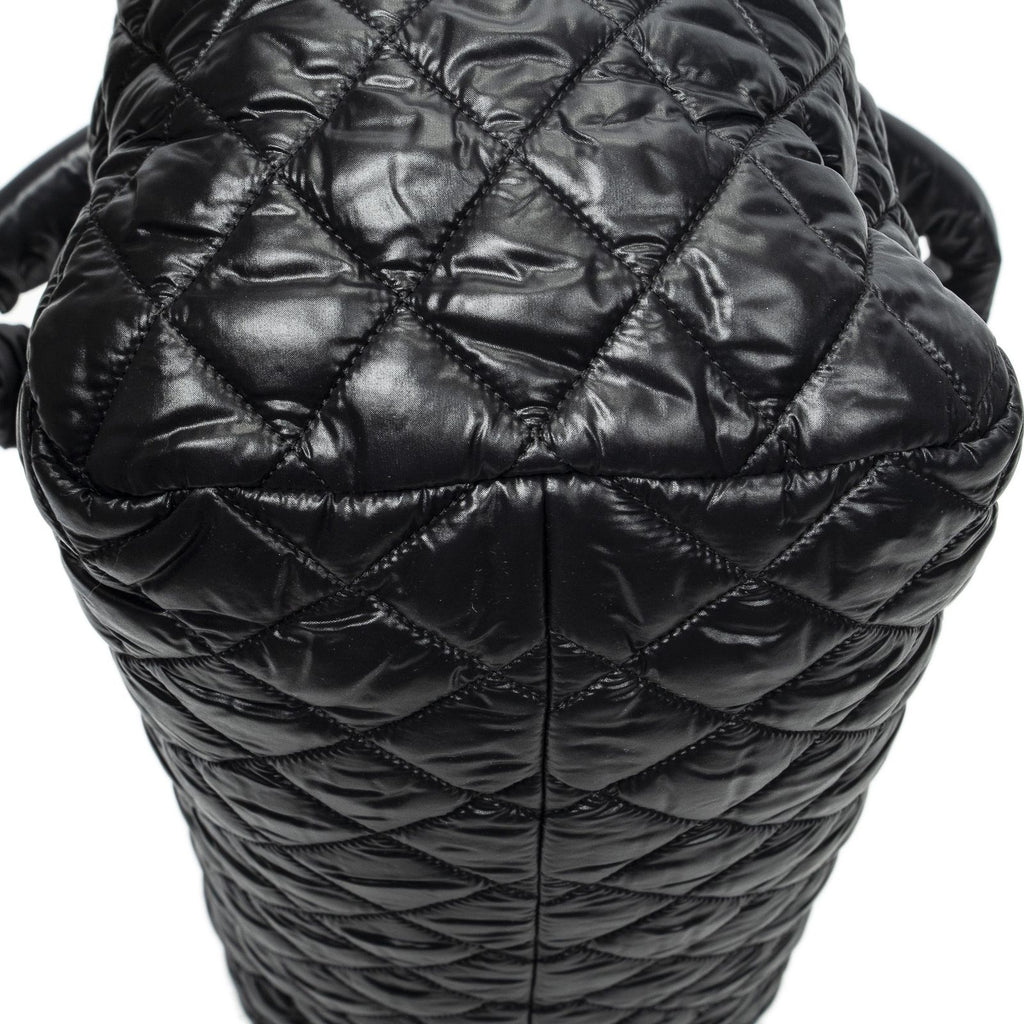 Chanel Coco Cocoon Bowla Black Quilted Nylon Canvas Messenger — view 8