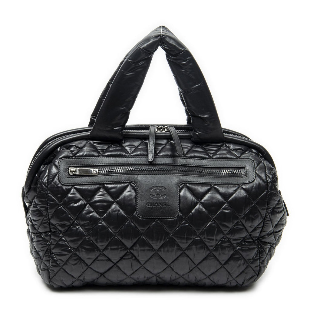 Chanel Coco Cocoon Bowla Black Quilted Nylon Canvas Messenger
