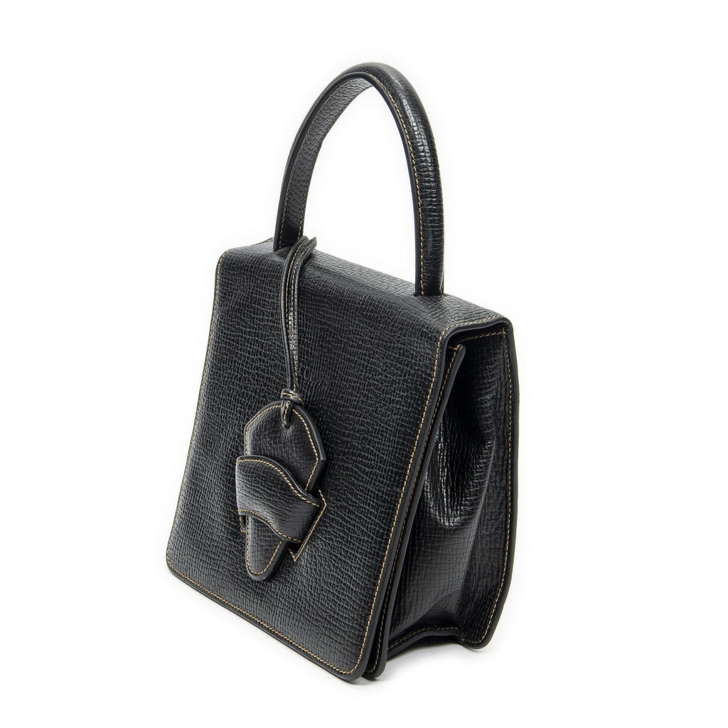 Loewe Vintage Square Flap Black Gray Calfskin Leather — view 2