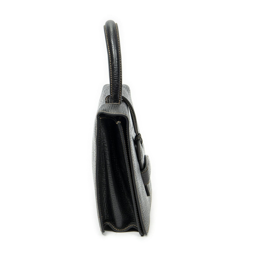 Loewe Vintage Square Flap Black Gray Calfskin Leather — view 4