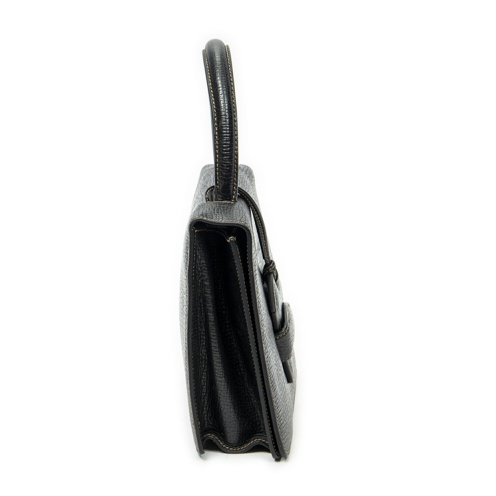 Loewe Vintage Square Flap Black Gray Calfskin Leather — view 4