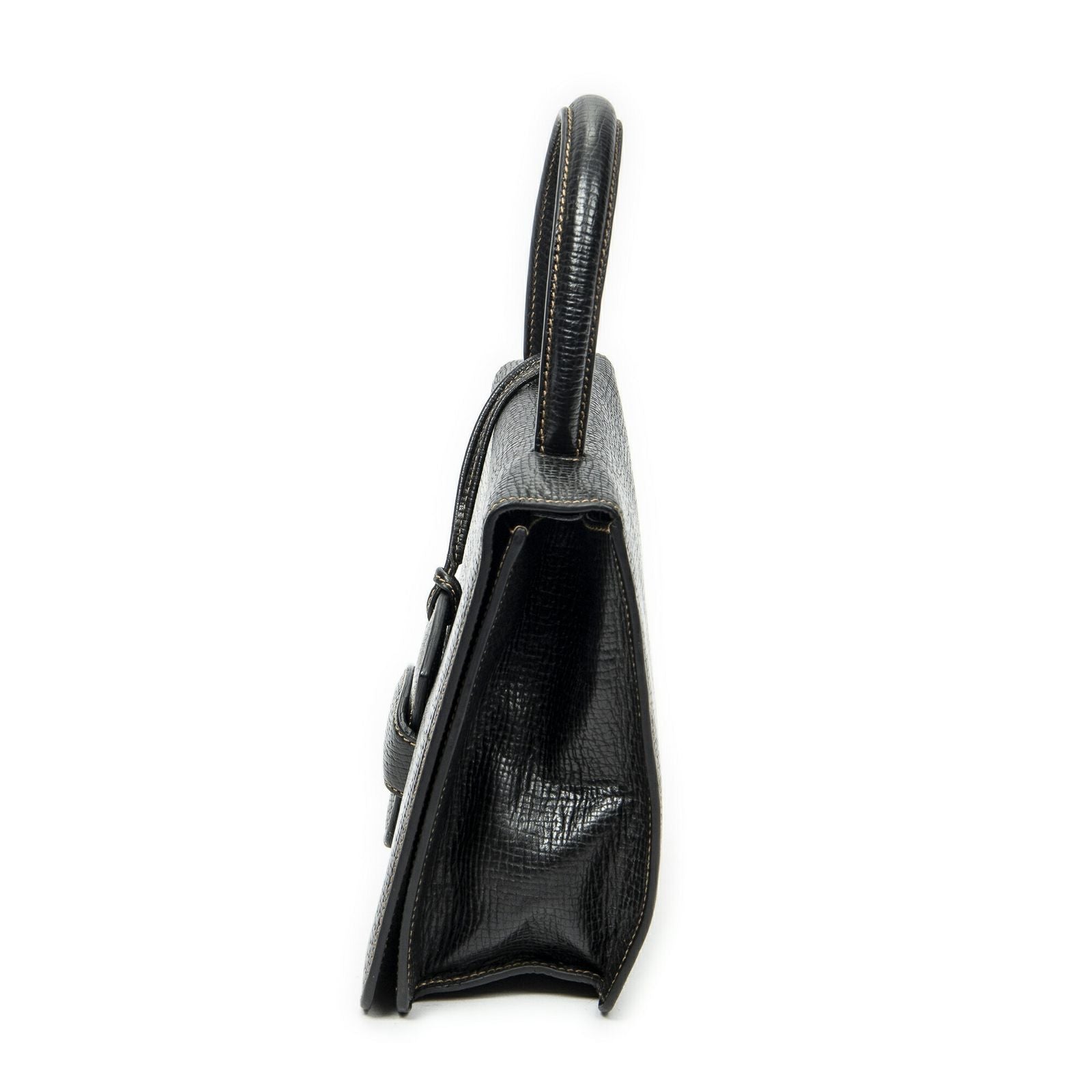 Loewe Vintage Square Flap Black Gray Calfskin Leather — view 3