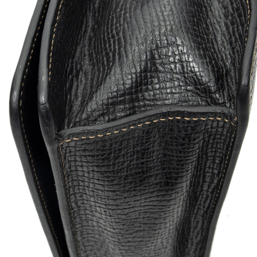 Loewe Vintage Square Flap Black Gray Calfskin Leather — view 8