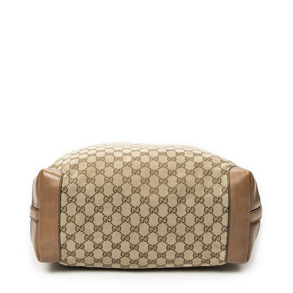 Gucci Large Craft Tote Brown Beige GG Canvas — view 6