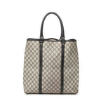 Gucci Vertical Tote Navy Beige Supreme Canvas — view 5