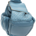 Bottega Veneta Hobo Blue Trim Intrecciato Leather — view 8
