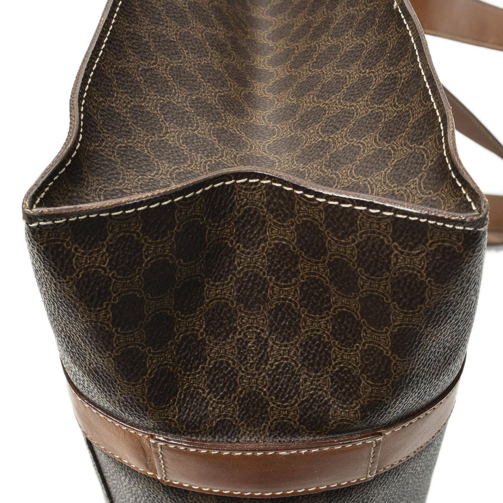 Celine Zip Shopping Tote Brown Macadam Canvas — view 7