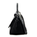 Celine Midi Trapeze Black Gray Calfskin Leather Messenger — view 3
