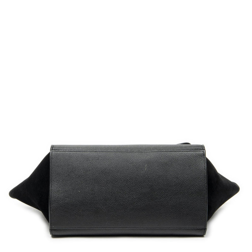 Celine Midi Trapeze Black Gray Calfskin Leather Messenger — view 6