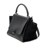 Celine Midi Trapeze Black Gray Calfskin Leather Messenger — view 2