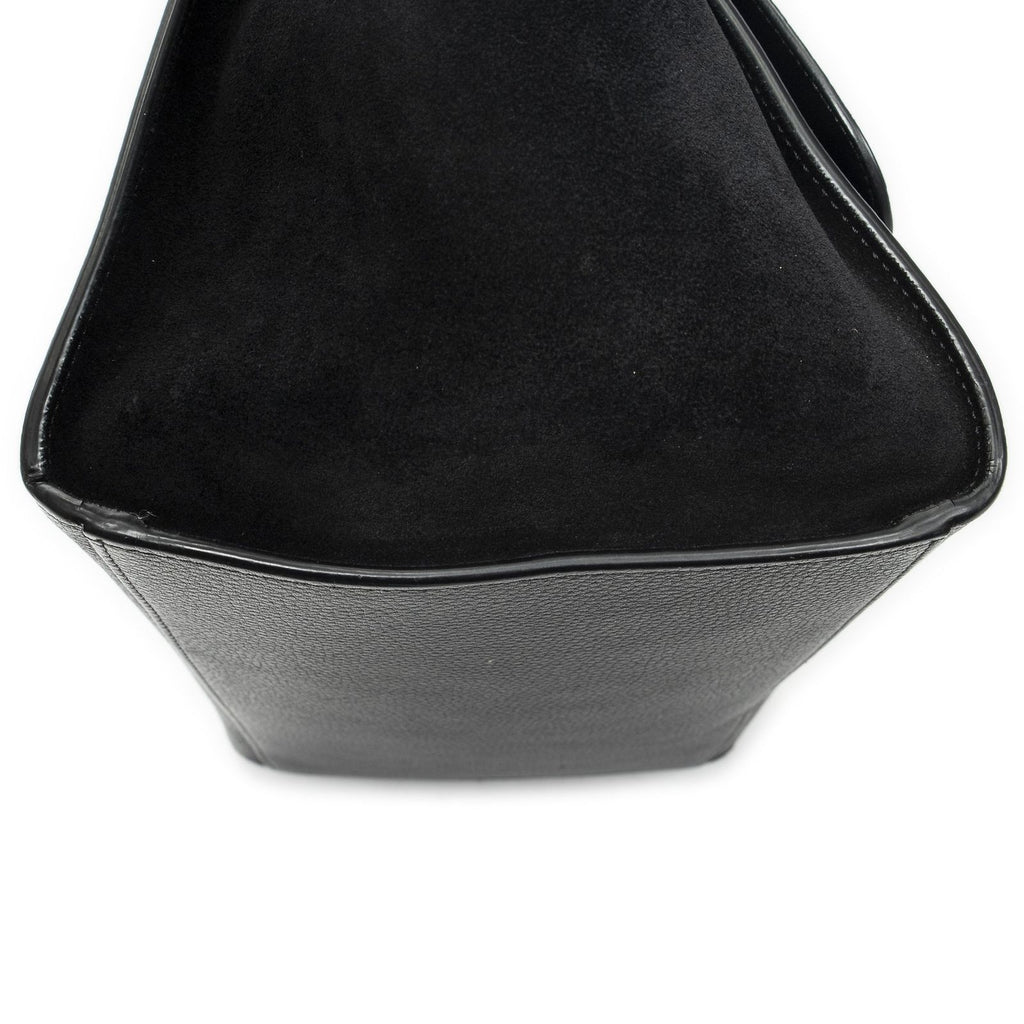 Celine Midi Trapeze Black Gray Calfskin Leather Messenger — view 7