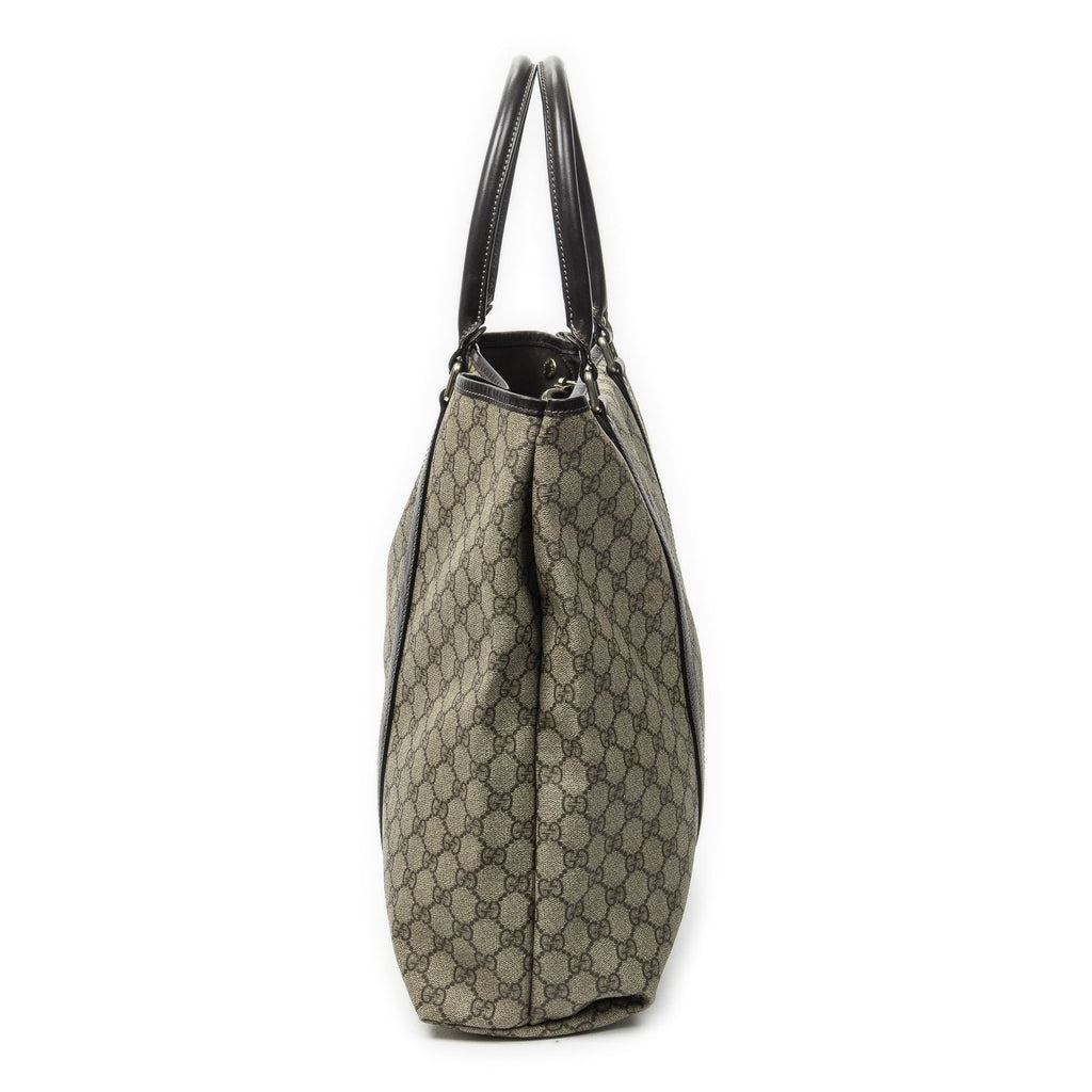 Gucci Vertical Tote Dark Brown Beige Supreme Canvas — view 3