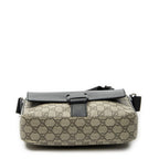 Gucci Buckle Flap Messenger Bag Black Beige Supreme Canvas — view 6