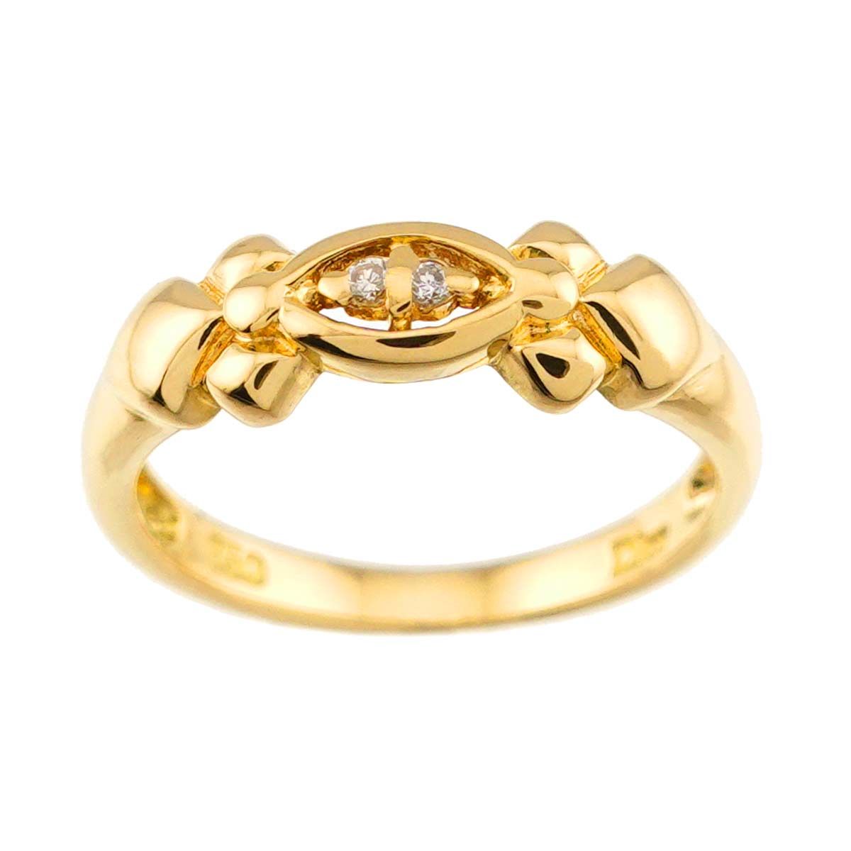 Dior Ring Diamond 18k YG Yellow Gold 750 CD