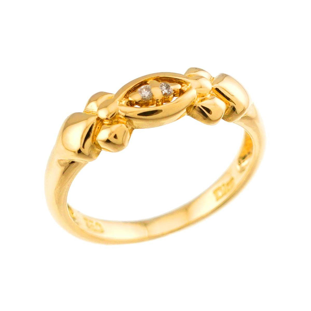Dior Ring Diamond 18k YG Yellow Gold 750 CD