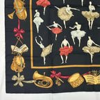 Hermes Carre 90 Scarf Silk la Dance Ballet Dancer Ballerina Black — view 3