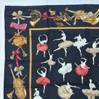 Hermes Carre 90 Scarf Silk la Dance Ballet Dancer Ballerina Black — view 2