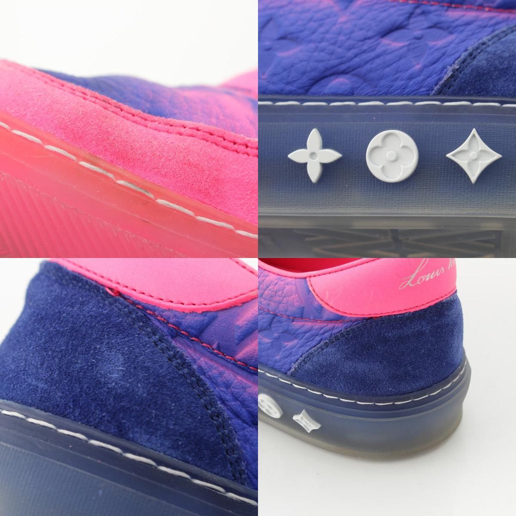 Louis Vuitton LV Ori Line Leather Suede Sneakers Pink Blue — view 9