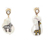 Bottega Veneta Animal Pearl Earrings White