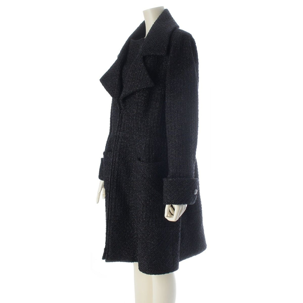 Chanel Coco Button Check Zip Up Black 42 Shoulder — view 2