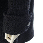 Chanel Coco Button Check Zip Up Black 42 Shoulder — view 6