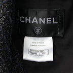 Chanel Coco Button Check Zip Up Black 42 Shoulder — view 9