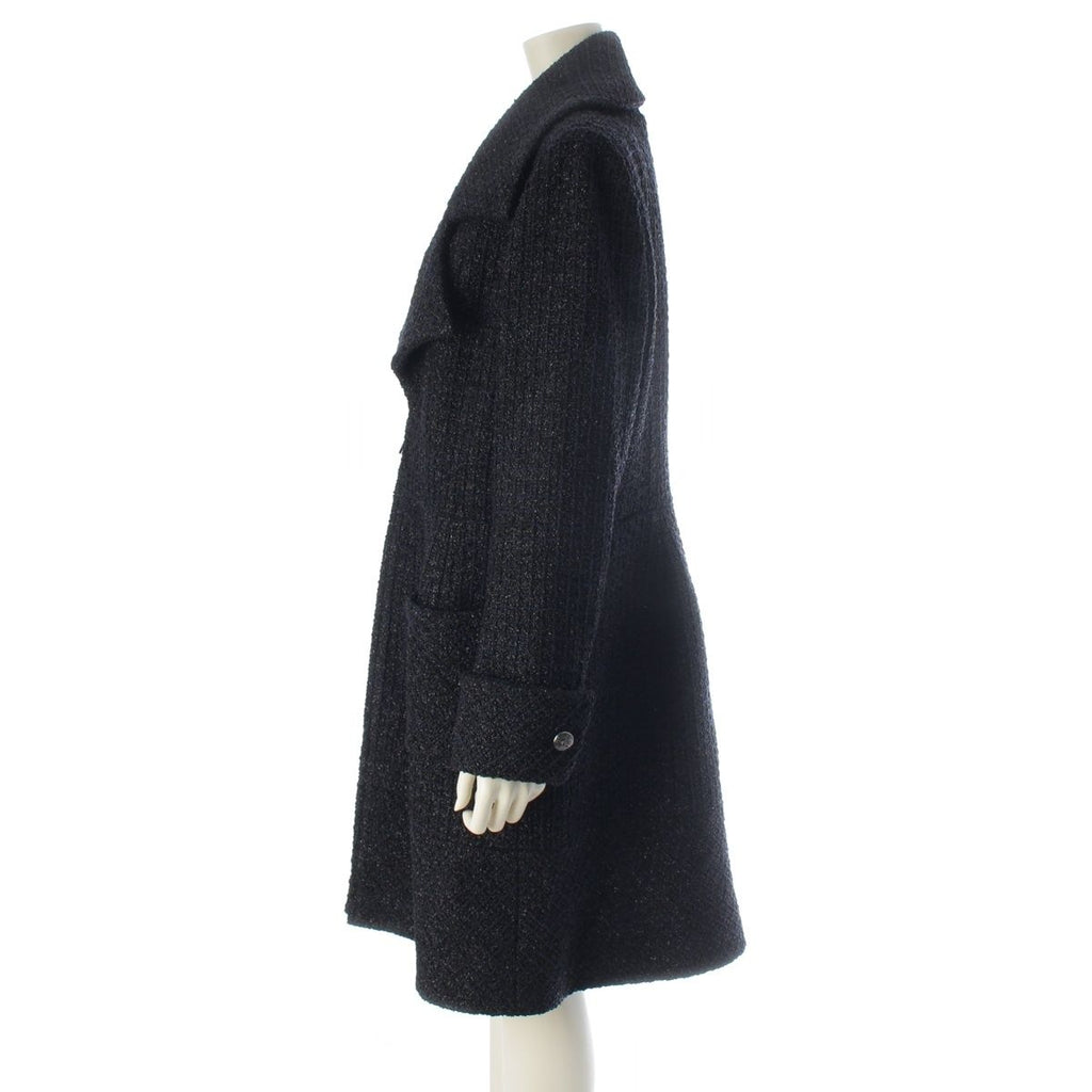 Chanel Coco Button Check Zip Up Black 42 Shoulder — view 3