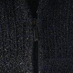 Chanel Coco Button Check Zip Up Black 42 Shoulder — view 7