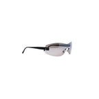 Chanel Rimless Shield Sunglasses Eyewear 120 CC Logo Black Brown — view 4