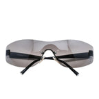 Chanel Rimless Shield Sunglasses Eyewear 120 CC Logo Black Brown — view 2