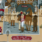 Hermes Scarf Silk Carre 90 Un Siecle de Courses a Deauville Horse Racing — view 7