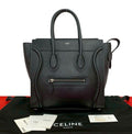 Celine Luggage Micro Leather Boston Bag Tote Black