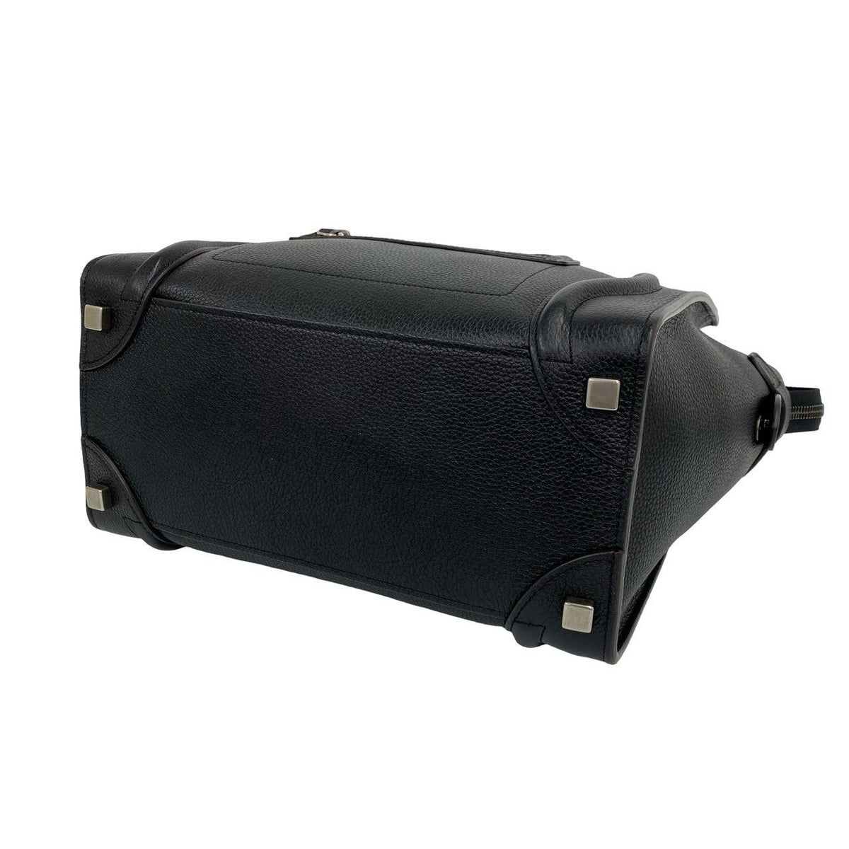 Celine Luggage Micro Leather Boston Bag Tote Black — view 8